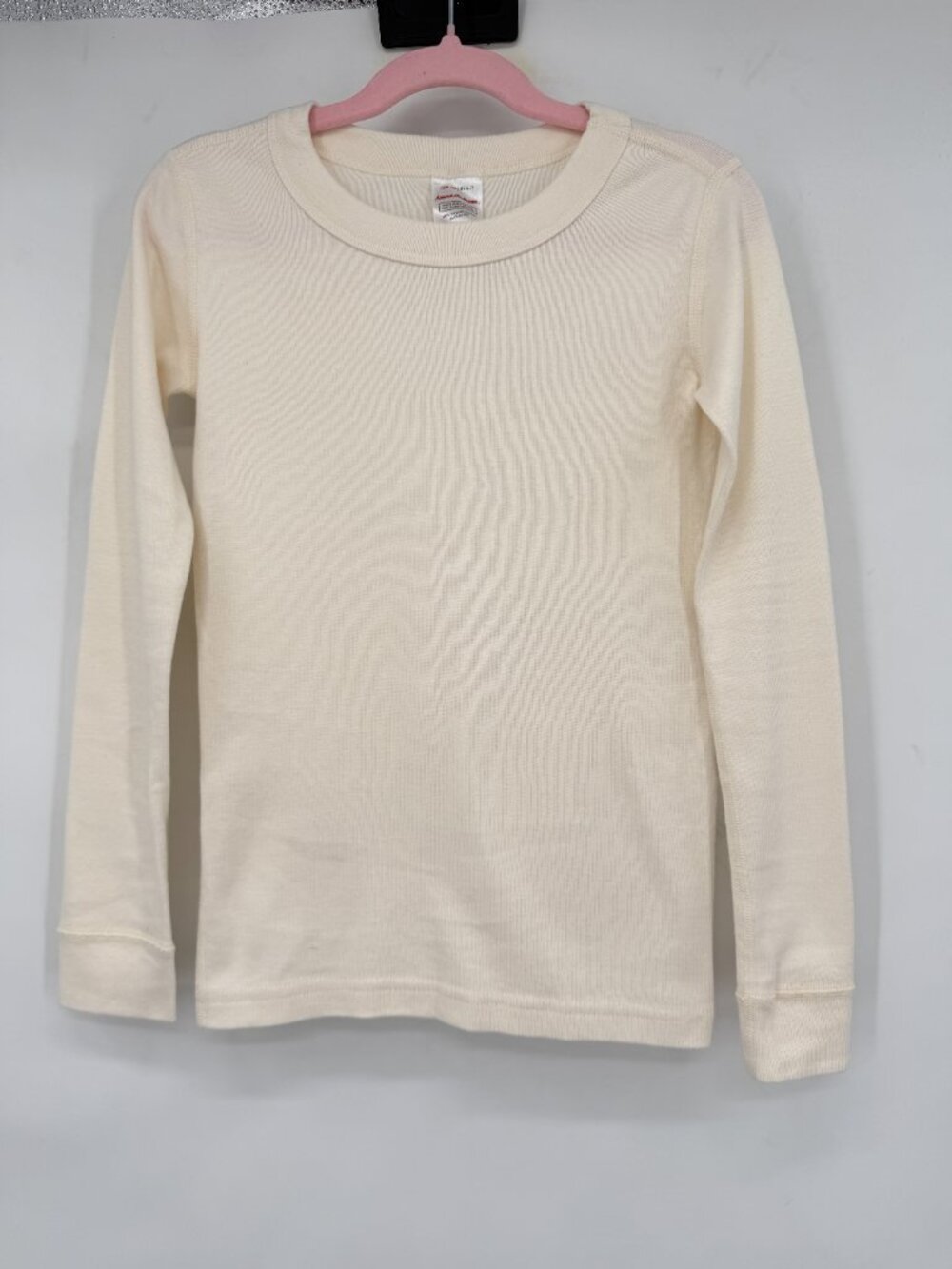 Hanna Andersson Kids 120 US 6-7 Cream Organic Cotton Long Sleeve Top